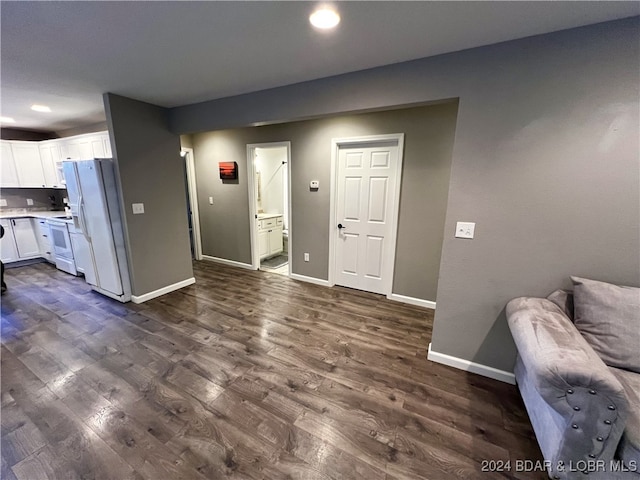 living room featuring dark hardwood / wood-style flooring