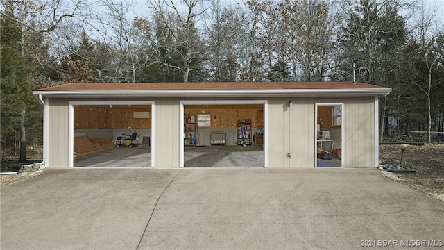 view of garage