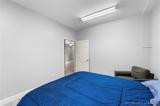 bedroom featuring light hardwood / wood-style flooring