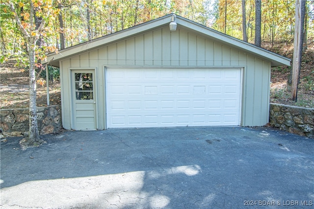 view of garage