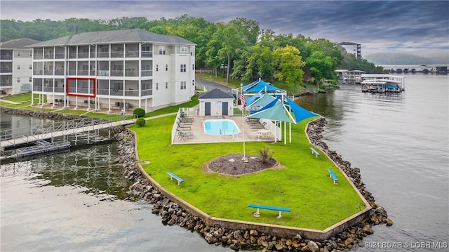 4935 Robins Cir Unit 111, Osage Beach, MO 65065 - bird's eye view featuring a water view