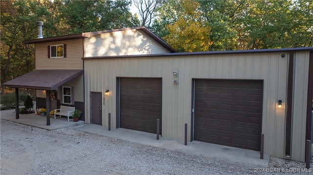 view of garage