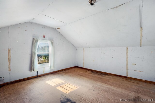 additional living space with lofted ceiling