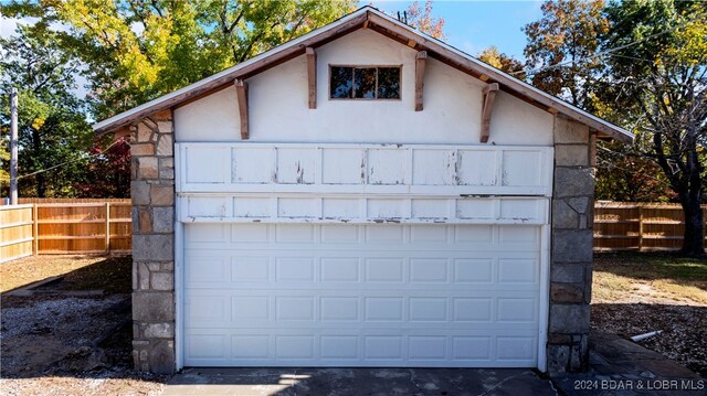 view of garage