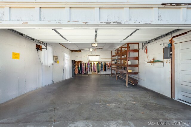 garage featuring electric panel