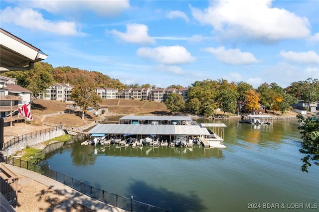 view of water feature featuring a boat dock