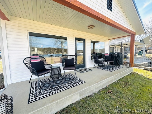 view of patio with outdoor lounge area