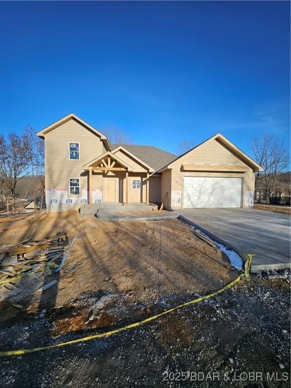 view of front of house with a garage