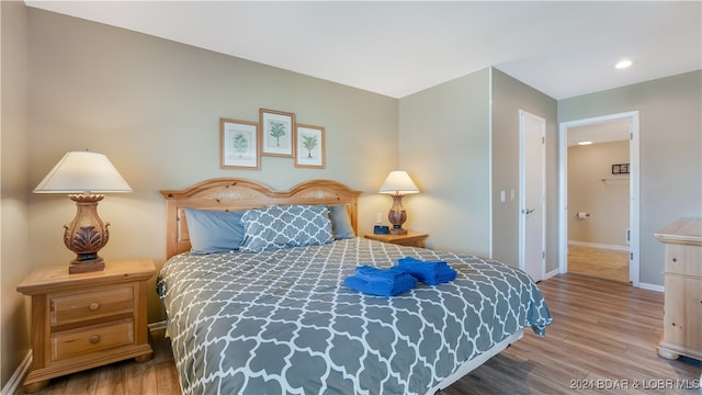 bedroom featuring wood-type flooring