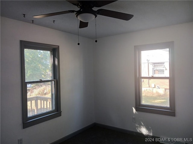 607 N Hughes Ave, Stover, MO 65078 - empty room with ceiling fan and baseboards