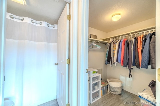 spacious closet featuring light wood-type flooring