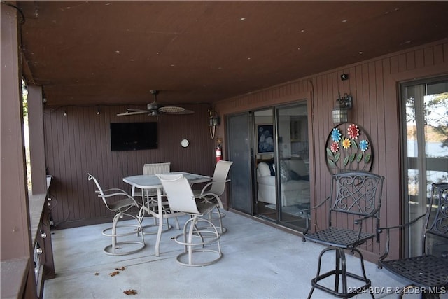 view of patio / terrace featuring ceiling fan