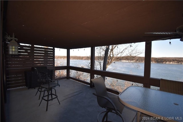 balcony with a water view