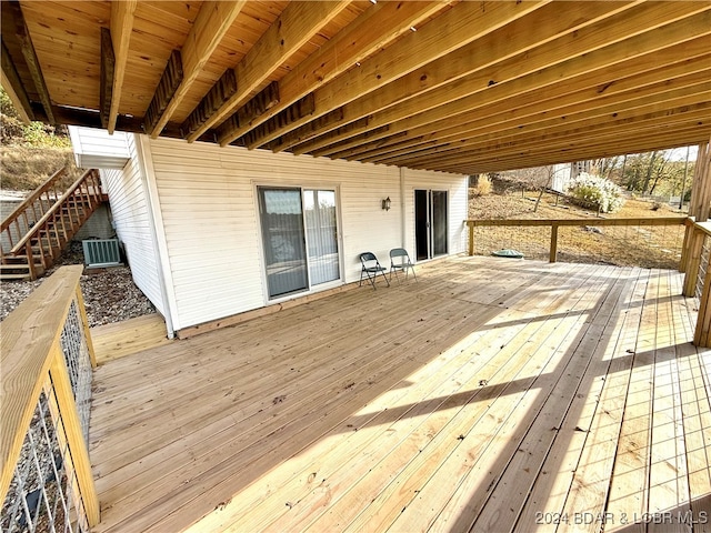 deck with central air condition unit