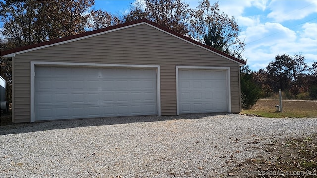 view of garage