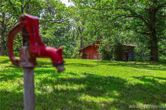 24950 State Rd A Rd, Richland, MO 65556 - view of grassy yard with a pole building and an outdoor structure
