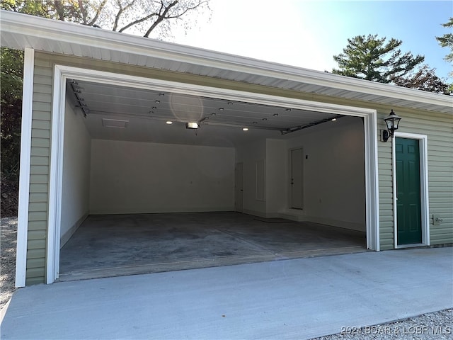 view of garage