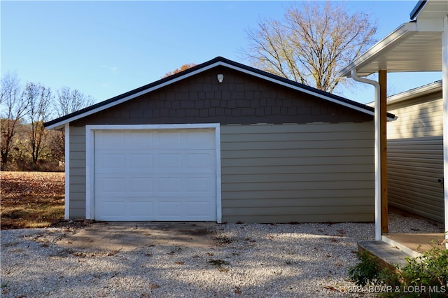 view of garage