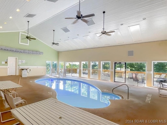150 Southwood Shores Pl Bldg 159Unit Unit 1B, Lake Ozark, MO 65049 - view of swimming pool featuring a ceiling fan and a hot tub