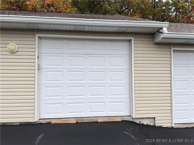 view of garage