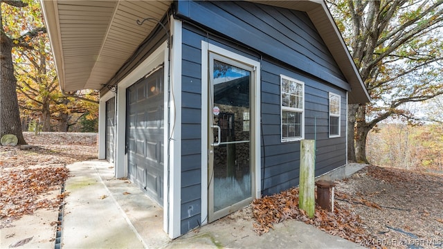 view of outbuilding with a garage