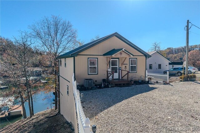 view of front of home featuring central AC unit