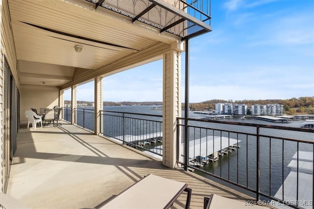 balcony with a water view