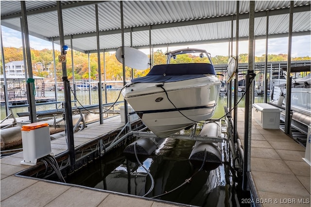 view of dock area