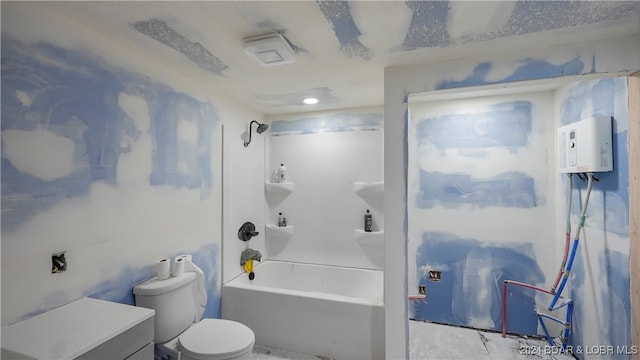 bathroom with toilet and bathtub / shower combination