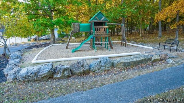 view of jungle gym