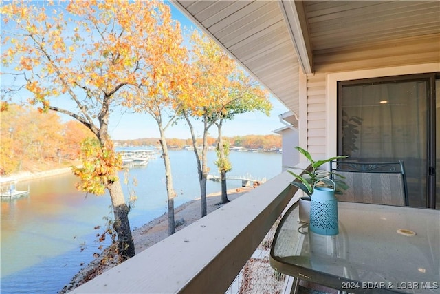 balcony with a water view