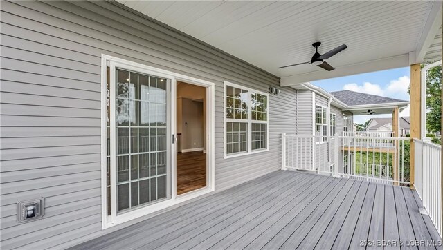 LOT1014 Enclaves Ln, Lake Ozark, MO 65049 - wooden deck with ceiling fan