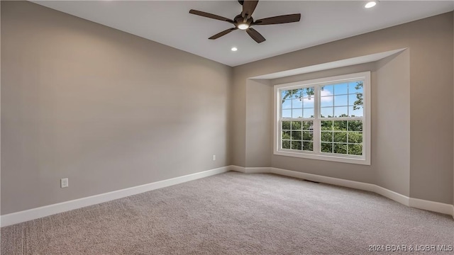 LOT1014 Enclaves Ln, Lake Ozark, MO 65049 - empty room with baseboards, a ceiling fan, carpet flooring, and recessed lighting