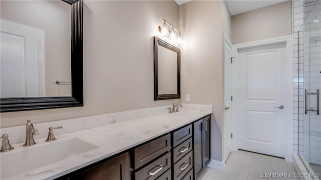 LOT1014 Enclaves Ln, Lake Ozark, MO 65049 - full bath featuring double vanity, tile patterned flooring, and tiled shower