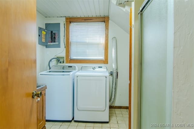 laundry room featuring independent washer and dryer and electric panel