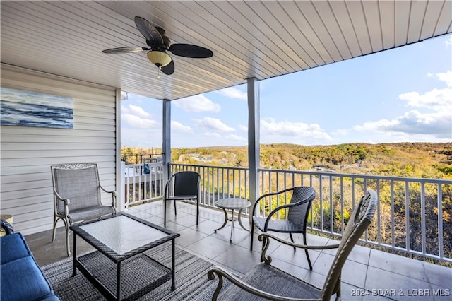 deck featuring ceiling fan