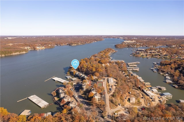6005 Baydy Peak Rd Unit 102, Osage Beach, MO 65065 - aerial view of property and surrounding area featuring a nearby body of water