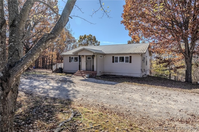 view of single story home