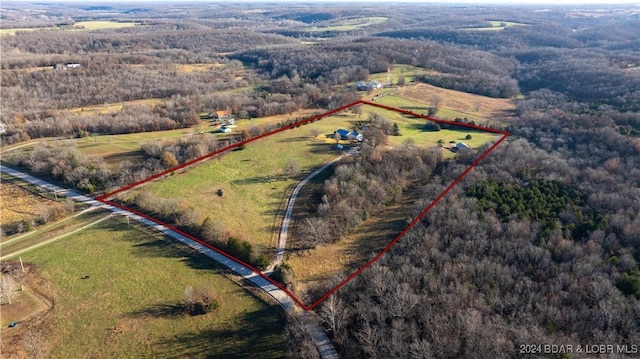 aerial view with a rural view