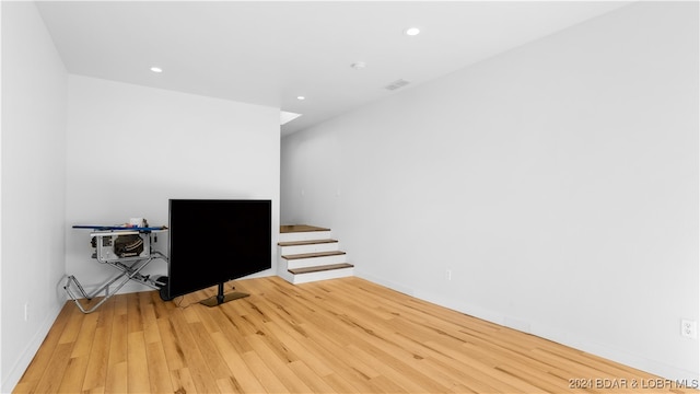 office area featuring light hardwood / wood-style floors