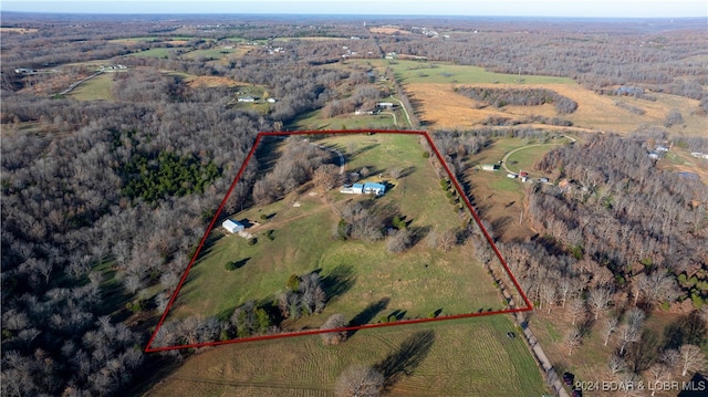 aerial view featuring a rural view