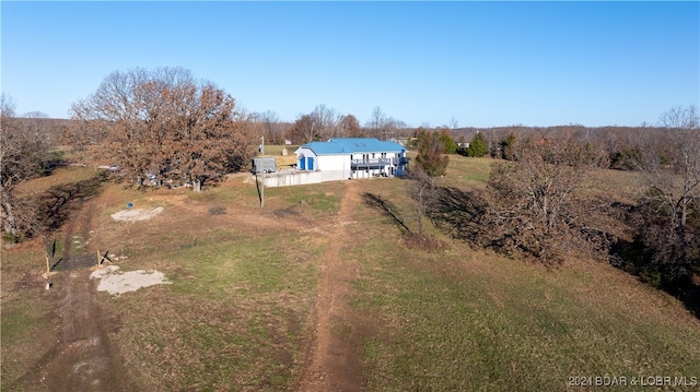 aerial view featuring a rural view