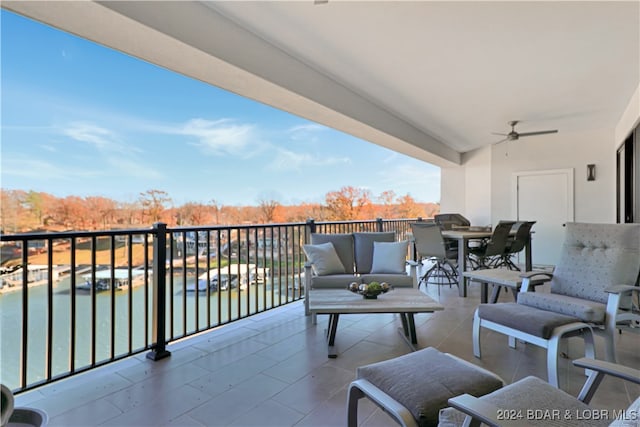 balcony with a water view