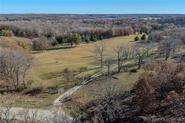 drone / aerial view with a rural view