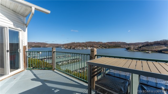 balcony with a water view