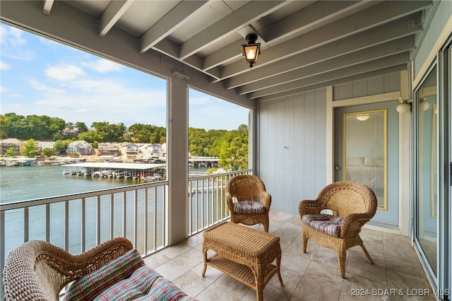 balcony with a water view