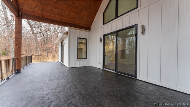 view of patio with a balcony