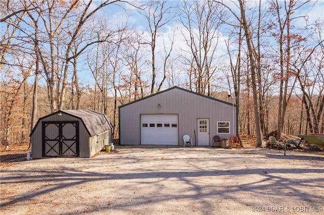 view of garage