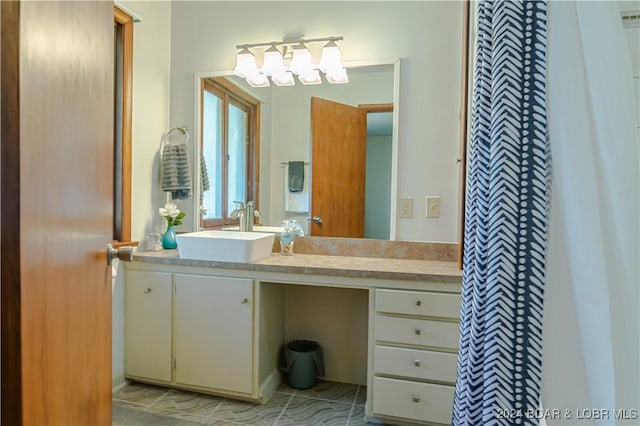 bathroom featuring vanity and tile patterned floors