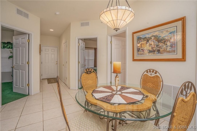 view of tiled dining room